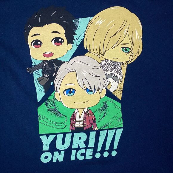 Yuri On Ice Chibi Graphic Yuri Yuuri Victor T-Shirt Unisex Anime Size L Large - Picture 4 of 7